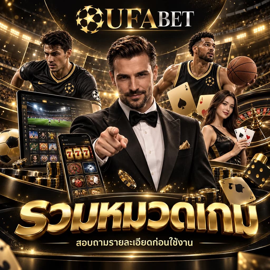 รวมหมวดเกม UFABET ภาพประกอบโทนดำทอง